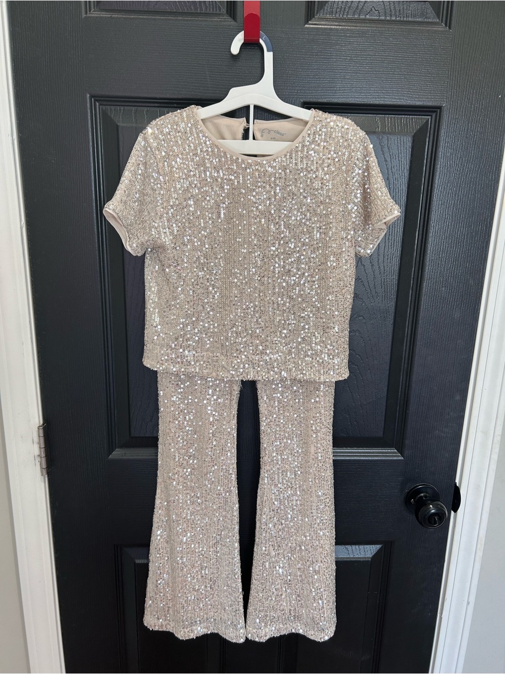 art class Sequin Kids Matching Set Top & Flared Pants Top size 8 bottom size 10